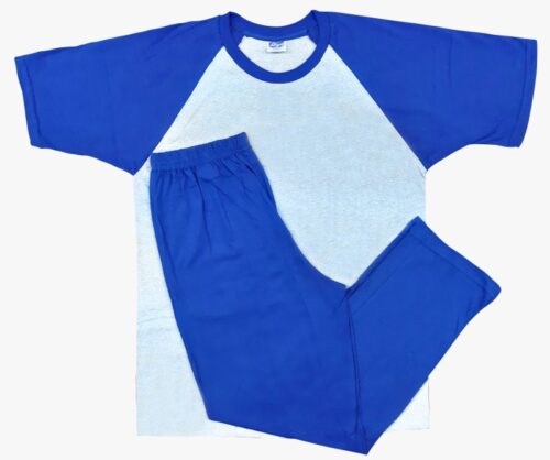 Pijama larga para hombre color azul con gris | 382 G | Tallas S,M,L,XL