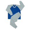 Pijama manga larga y pantalón largo azul rey con gris | 351 M | Tallas 10,12,14