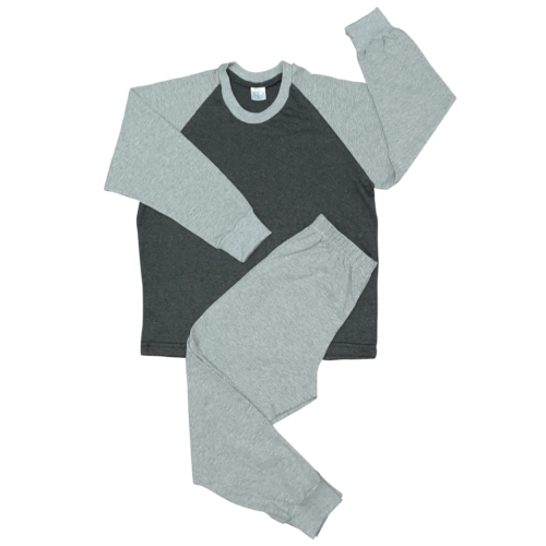 Pijama manga larga y pantalón largo gris | 353 P | Tallas 4,6,8