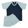 Pijama manga corta y pantalón corto azul oscuro y gris| 357 P | Tallas 4,6,8