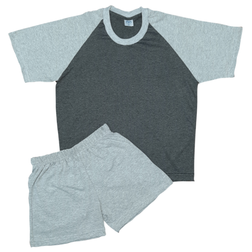 Pijama manga corta y pantalón corto gris | 358 P | Tallas 4,6,8