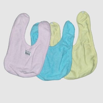 Babero con forro, 3 unidades, 100% algodón , colores pasteles para bebita | 4502 U | Talla única - Image 2
