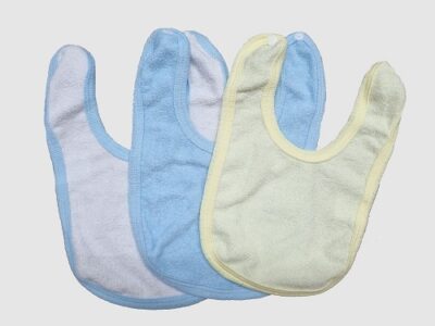 Babero con forro, 3 unidades, 100% algodón , colores pasteles para bebito | 4501 U | Talla única